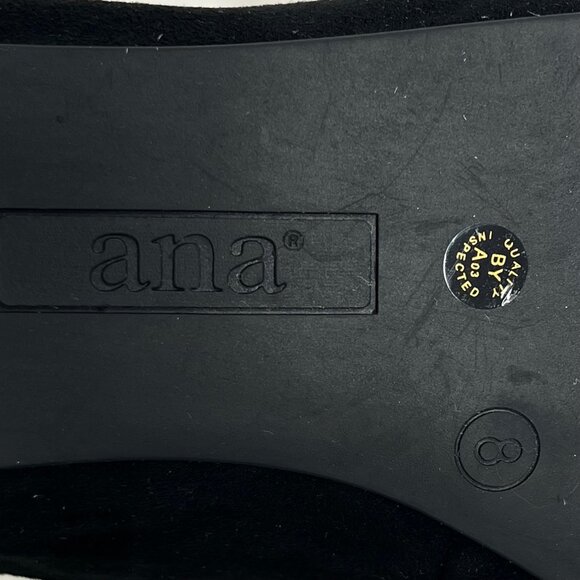 A. N. A. Kearny Ballet Flats Black‎ Faux Suede Ankle Strap With Buckle 8 NWT - Picture 13 of 13